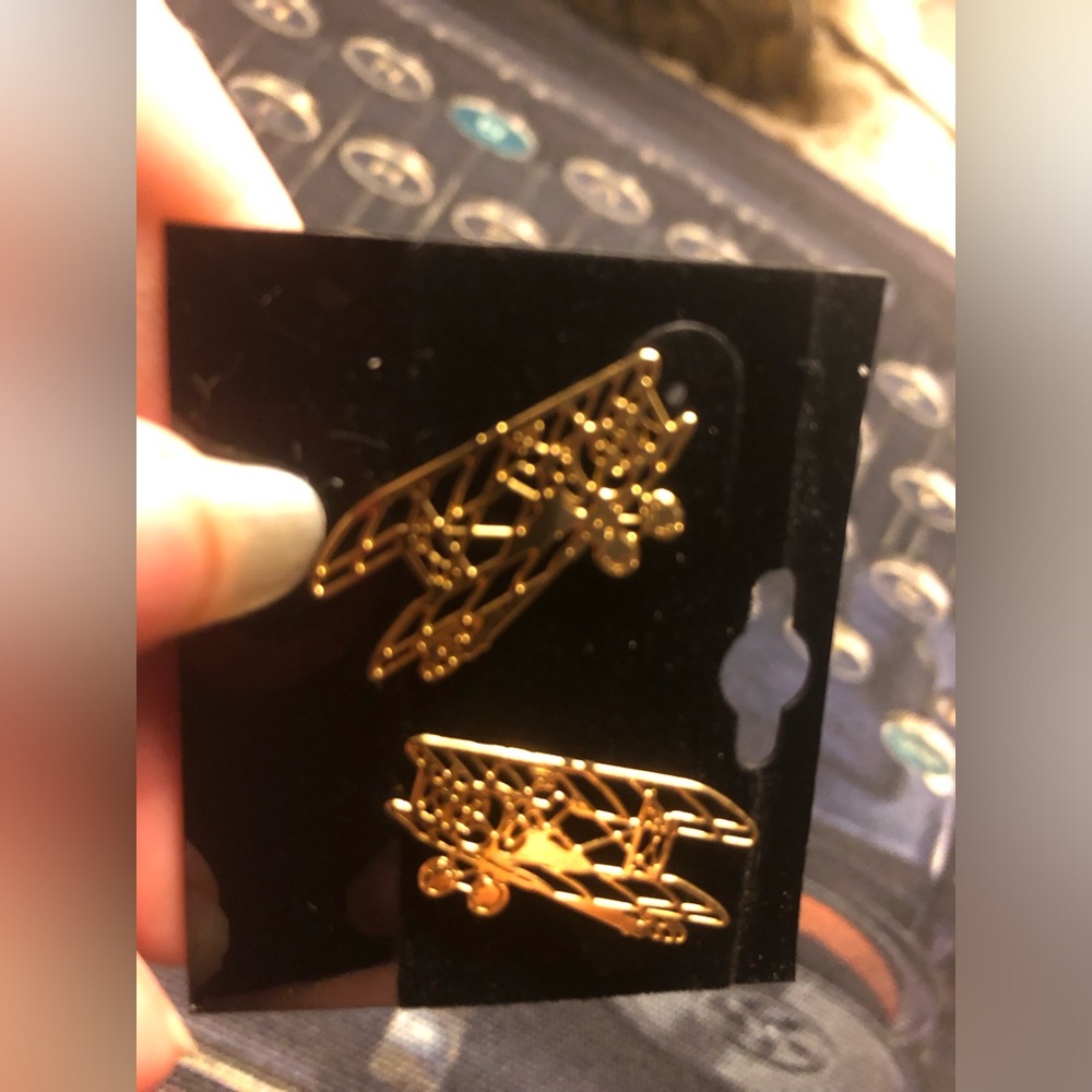 Wright Brothers 1903 Plane Earrings- 140A $25 or $20 w/offer
